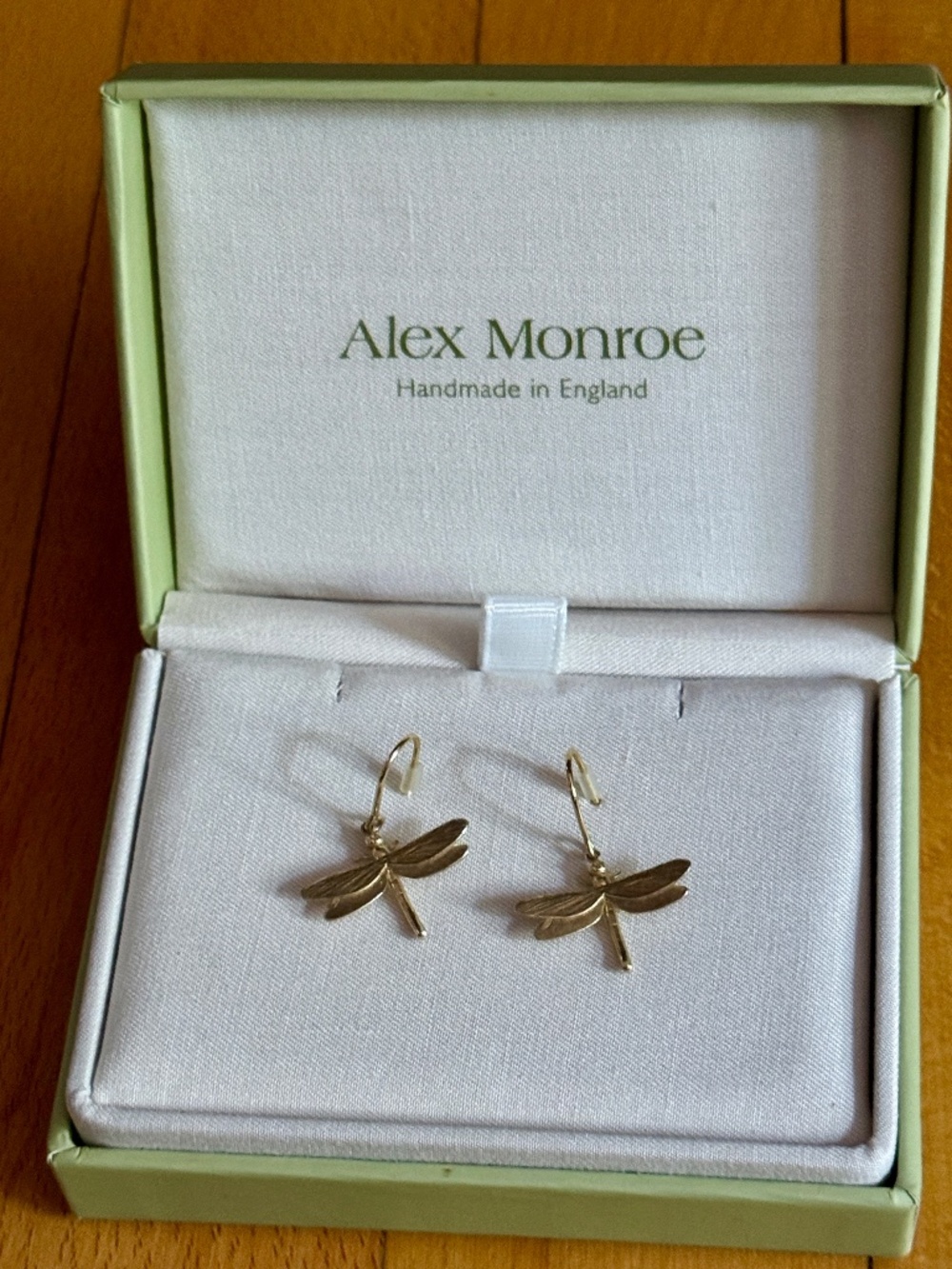 Alex Monroe Dragonfly hook earrings gold-plated